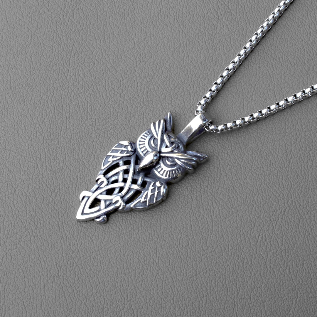 Stainless Steel Owl Necklace