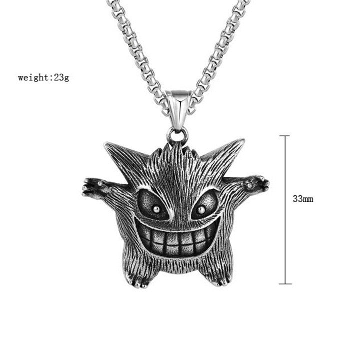 Stainless Steel Cute Funny Gengar Necklace