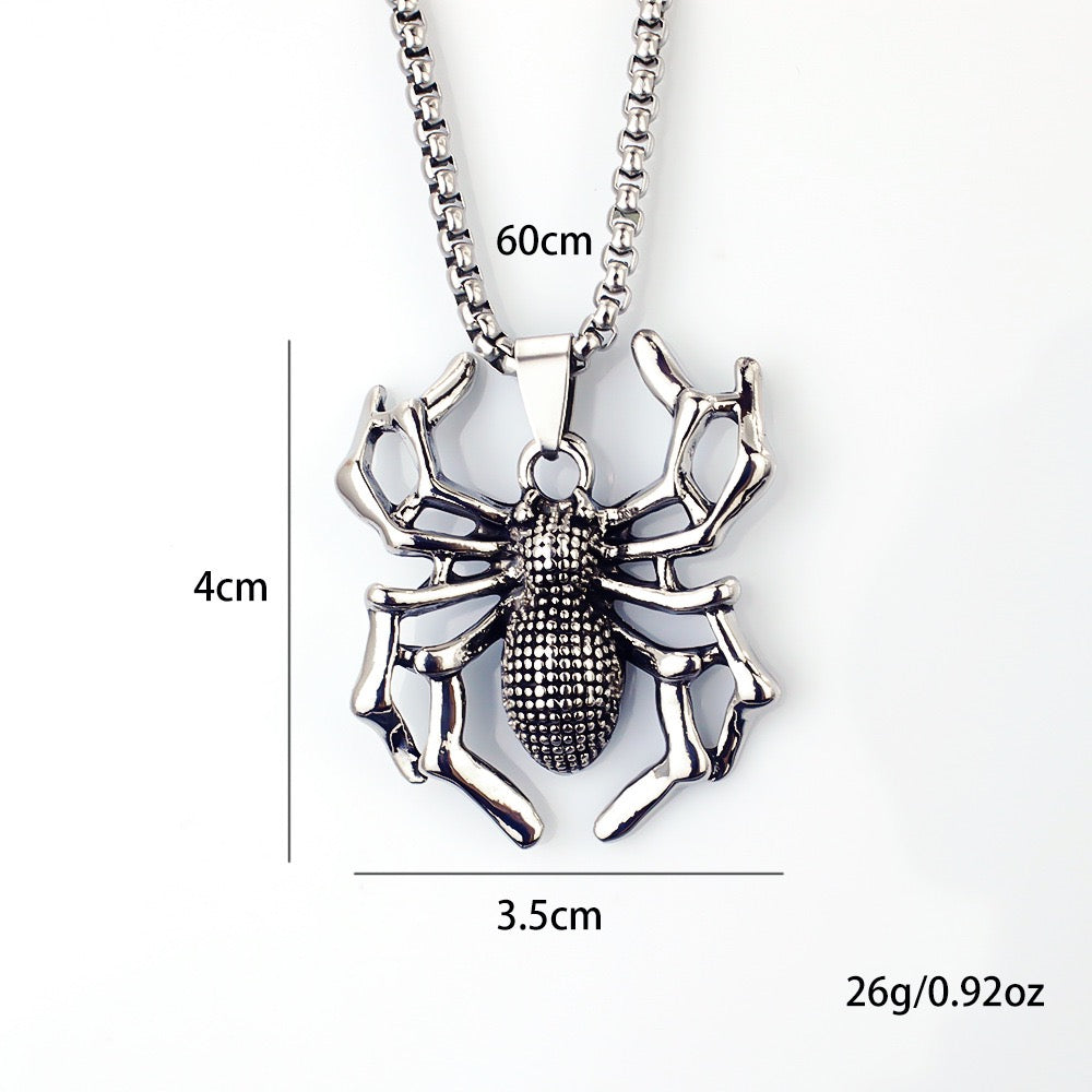 Stainless Steel Spider Necklace
