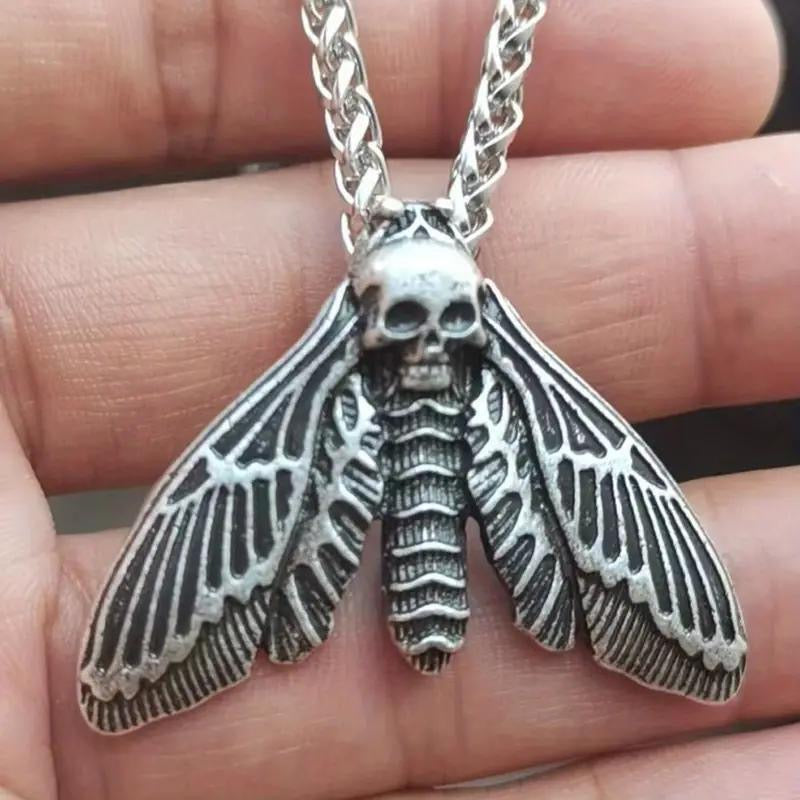 Stainless Steel Death's-head Hawkmoth Necklace