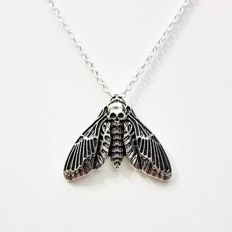 Stainless Steel Death's-head Hawkmoth Necklace