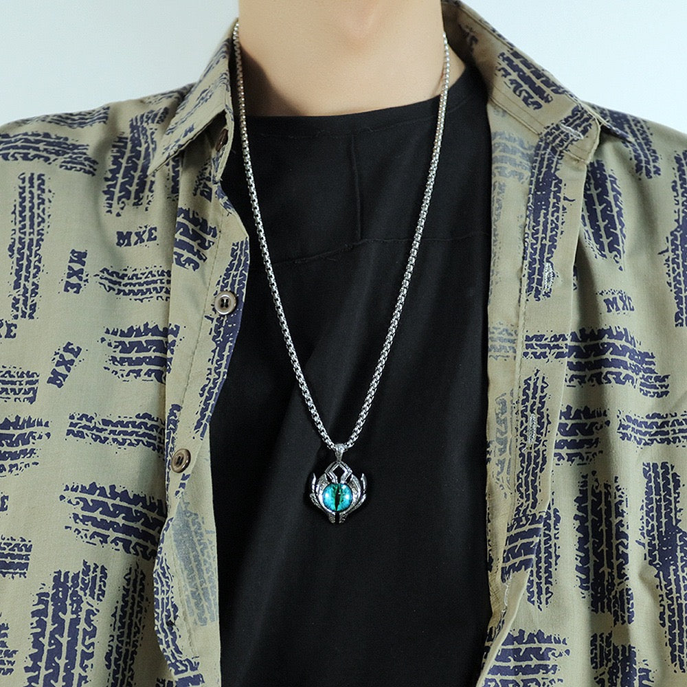 Stainless Steel Third Eye Dragon's eye Necklace
