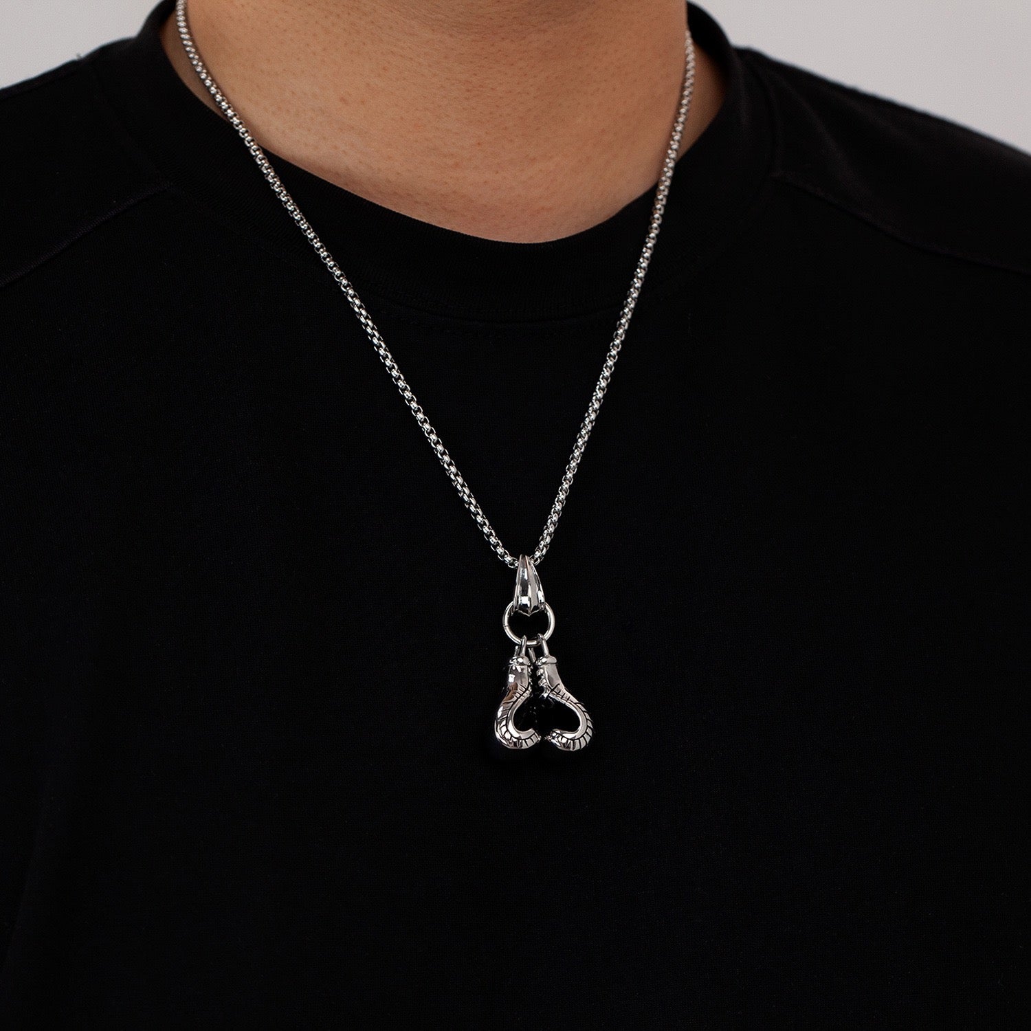 Stainless Steel Boxing Gloves Necklace