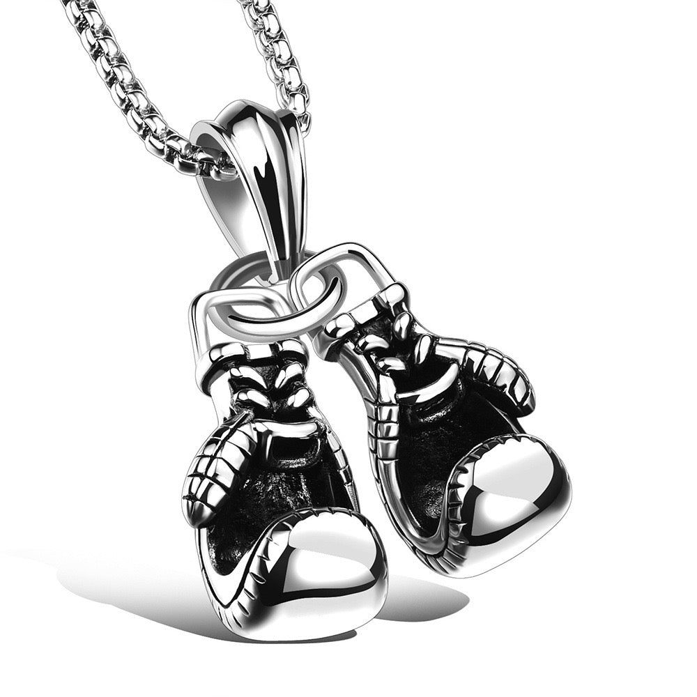 Stainless Steel Boxing Gloves Necklace