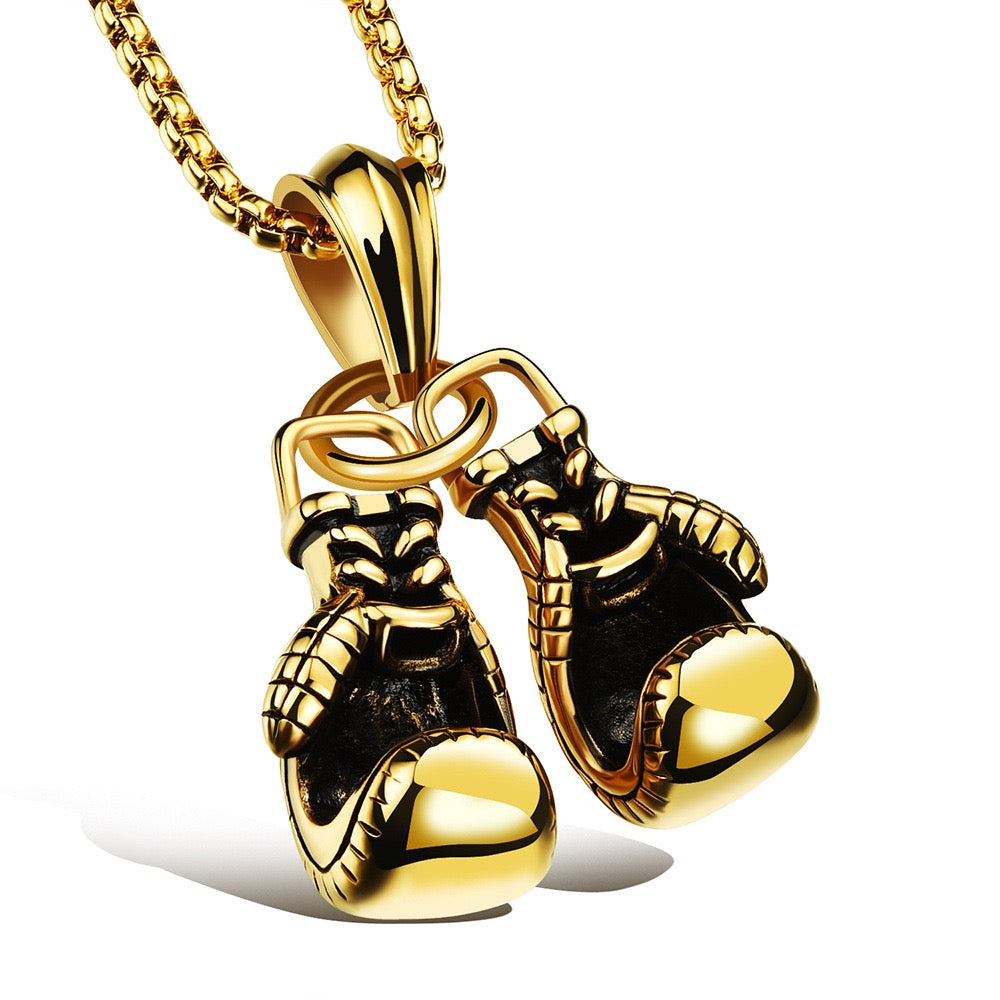 Stainless Steel Boxing Gloves Necklace