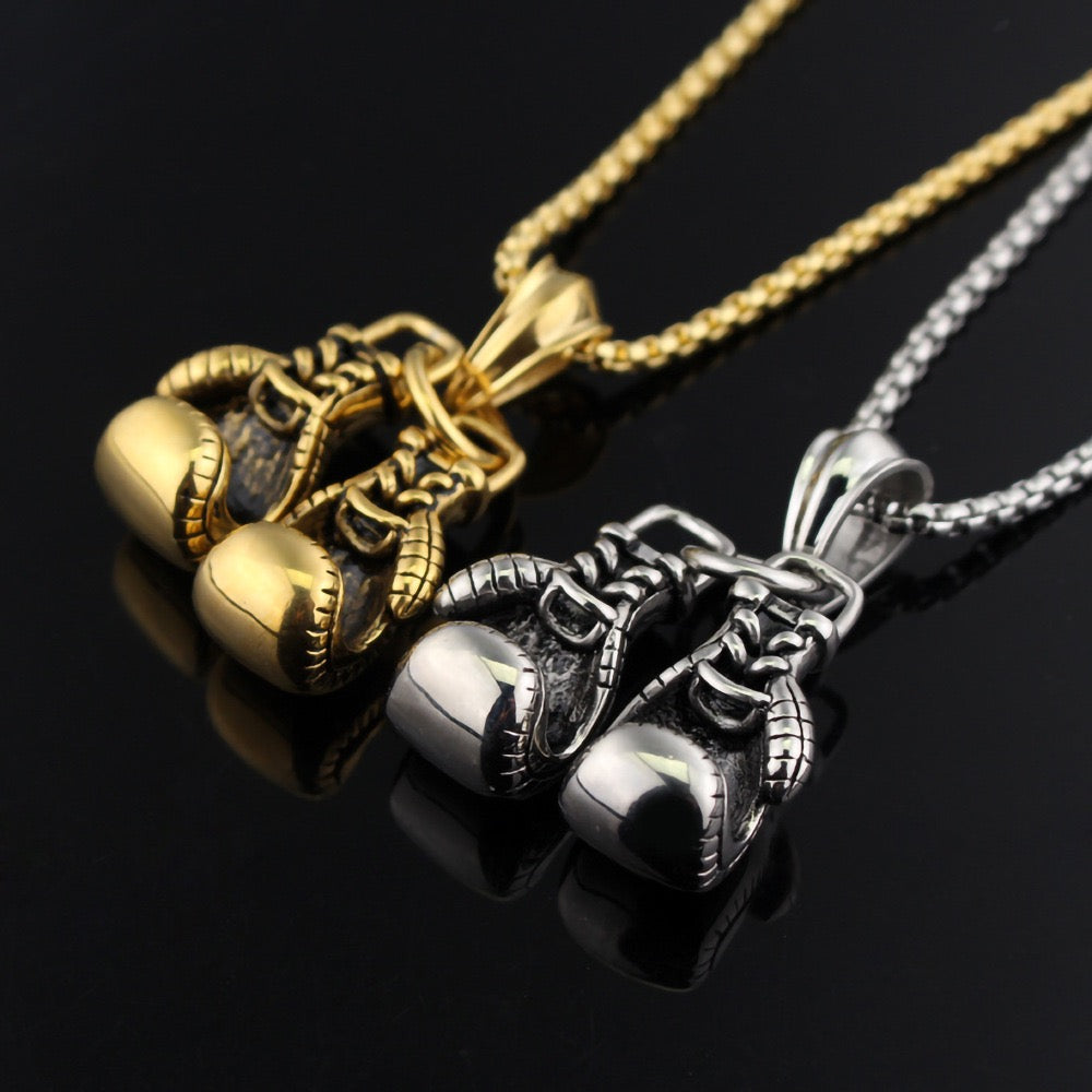 Stainless Steel Boxing Gloves Necklace