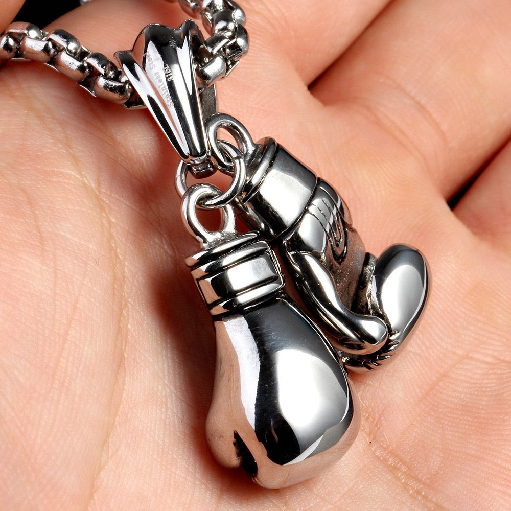 Stainless Steel Boxing Gloves Necklace
