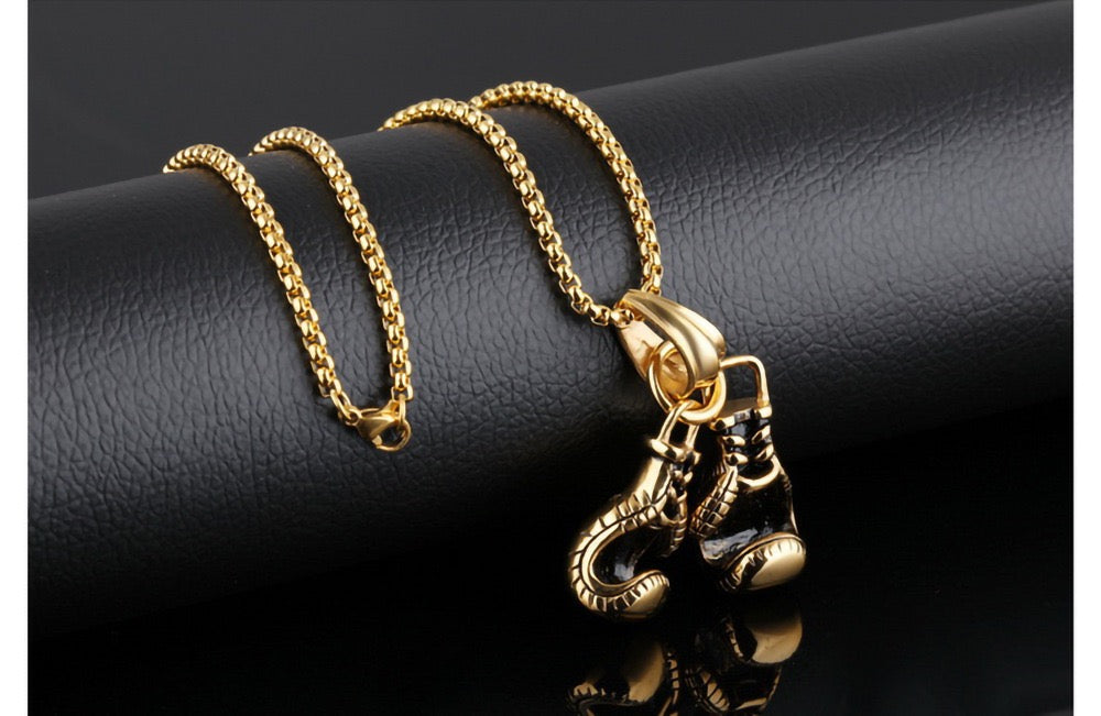 Stainless Steel Boxing Gloves Necklace