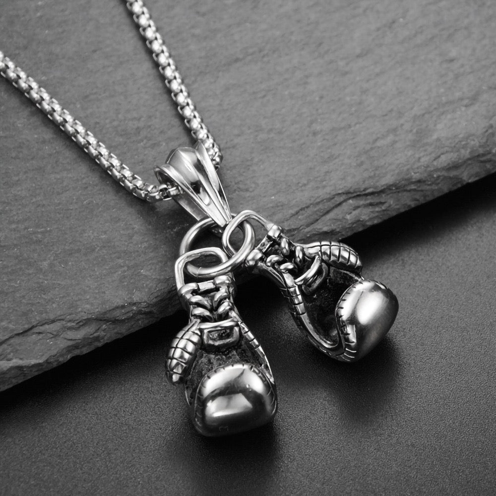 Stainless Steel Boxing Gloves Necklace