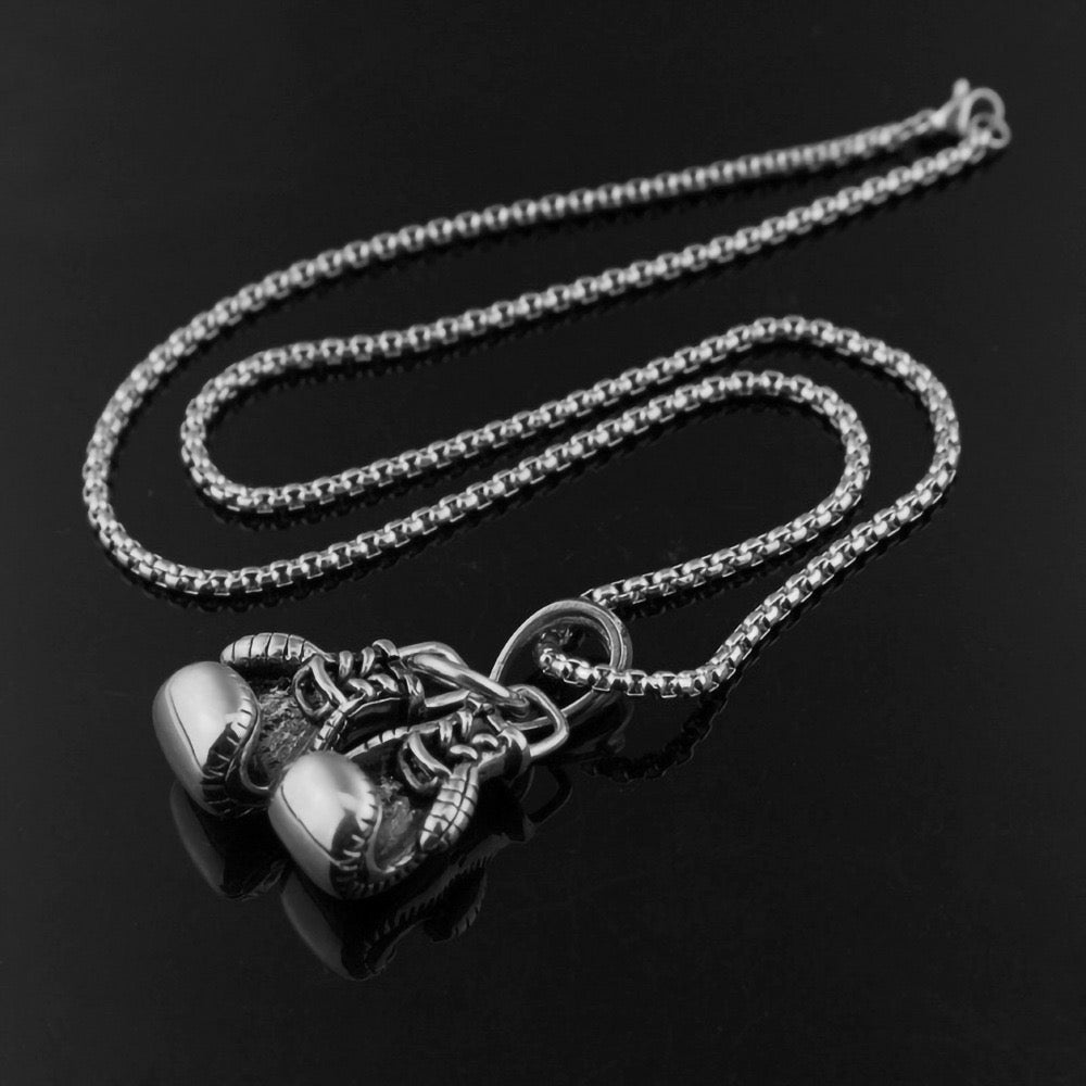 Stainless Steel Boxing Gloves Necklace