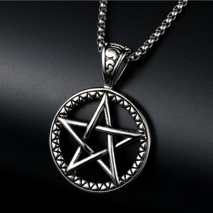 Stainless Steel Hexagram Amulet Necklace
